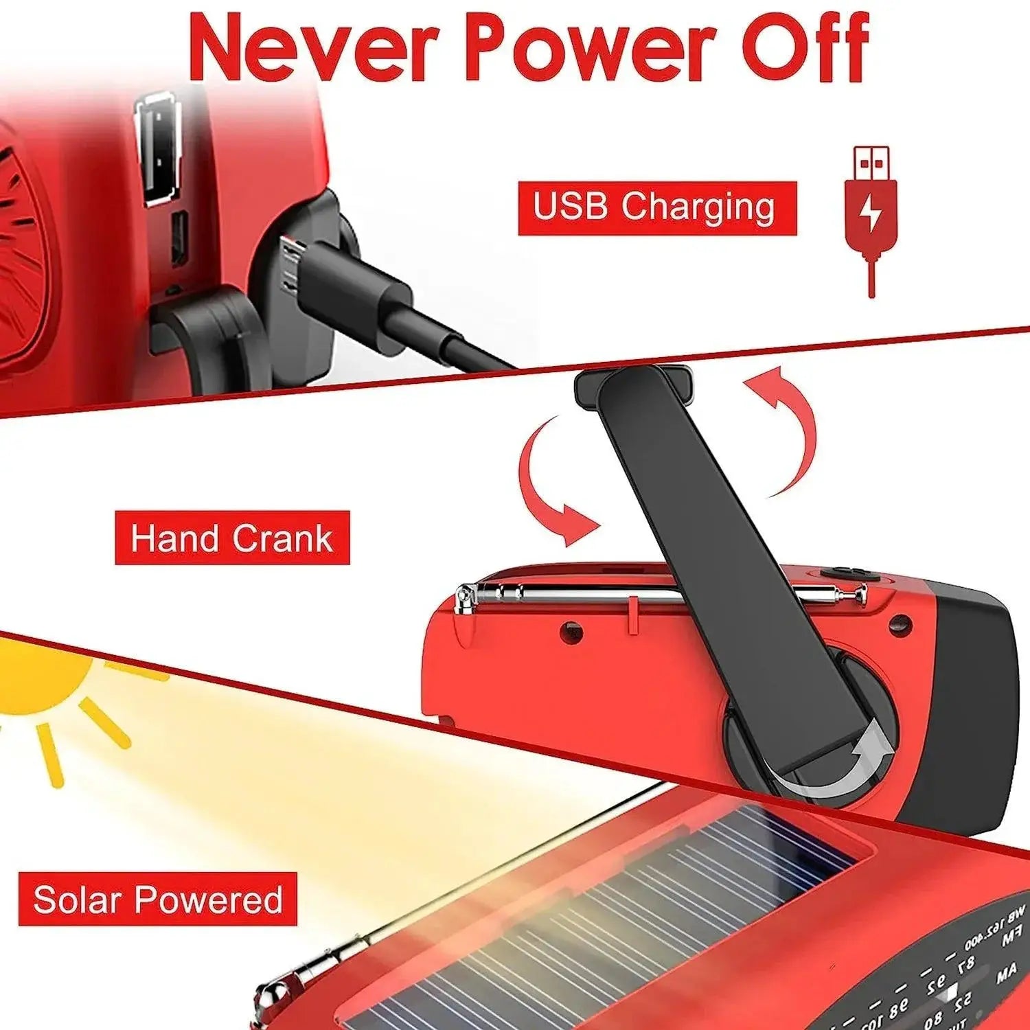 Solar Crank Radio Light Portable Emergency Survival Kit