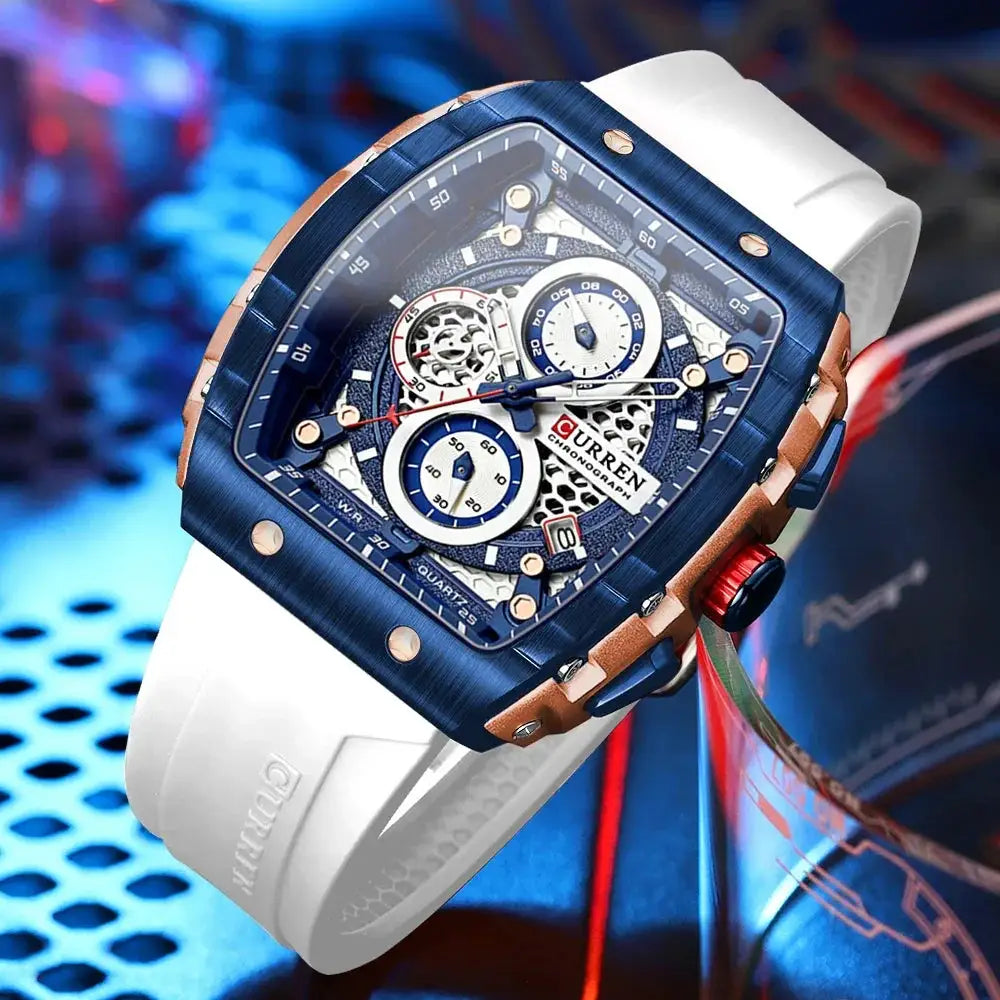Large Dial Casual Quartz Rectangular Sports Watch For Men - OurLum.com