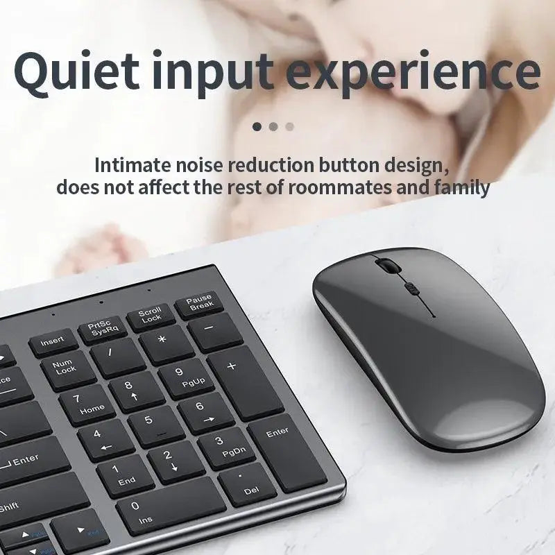Gray Wireless Keyboard and Mouse Combo for Productivity