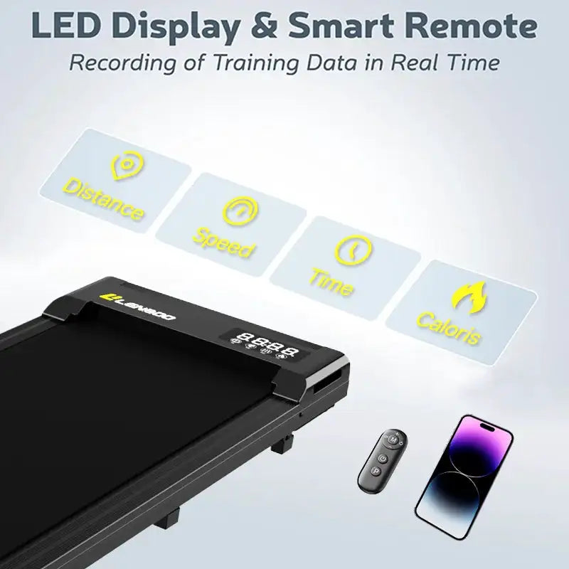 Lenboo 2.0HP Motor Walking Pad Treadmill Home Office Fitness Under Desk Portable Electric Running Machine