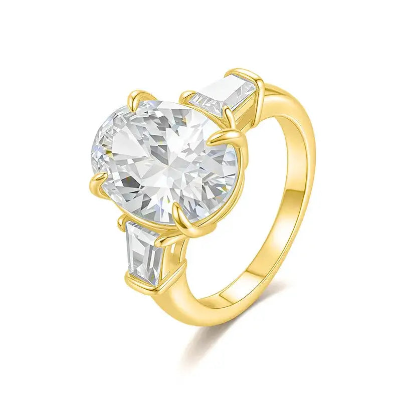 Oval Cut Moissanite Three Stone Ring — product image 5