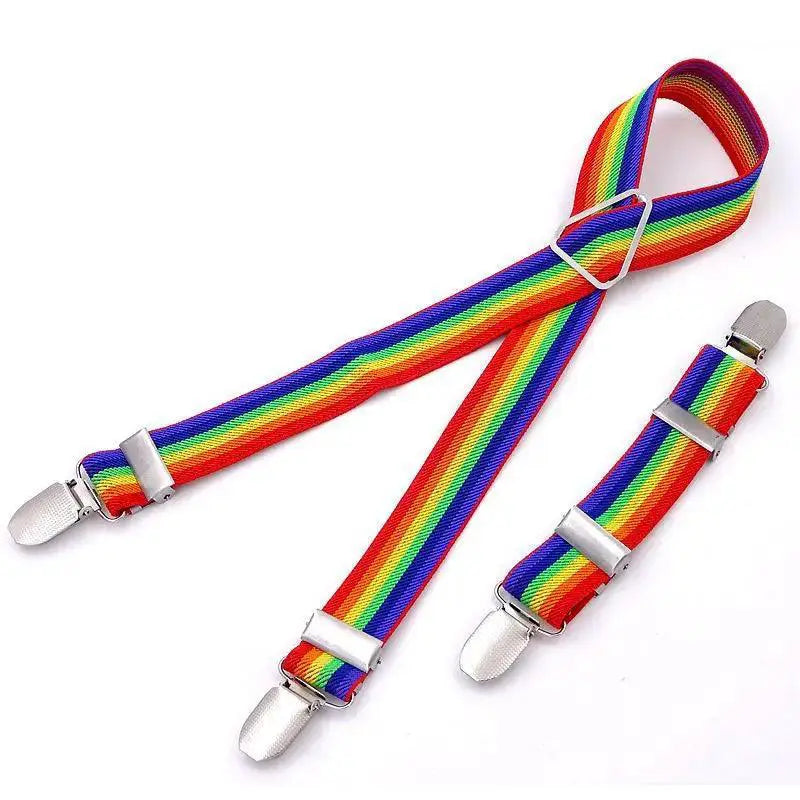 Rainbow Stripe Dog Diaper Suspenders For Pet Clothing