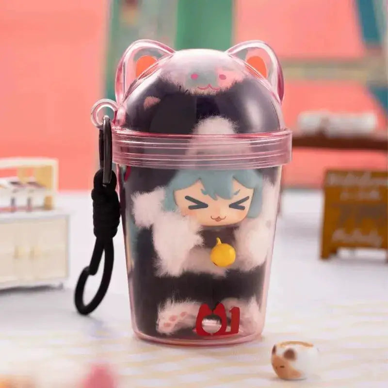 Genuine TOPTOY Hatsune Miku Milk Tea Cup Blind Box Soft Keychain Pendant Cute Anime Figure Bag Hanging Decor Collectible Gifts