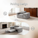 Grey No-Assembly Sofa Bed with Ottoman Pet-Friendly Easy-Clean
