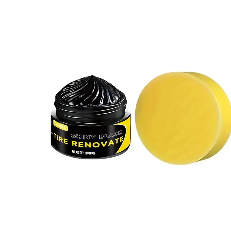 KJM Black Shiny Tire Wax - Durable, Long-Lasting Protection and Repair for All Kinds of Tires - Prevents Cracks and Whitens
