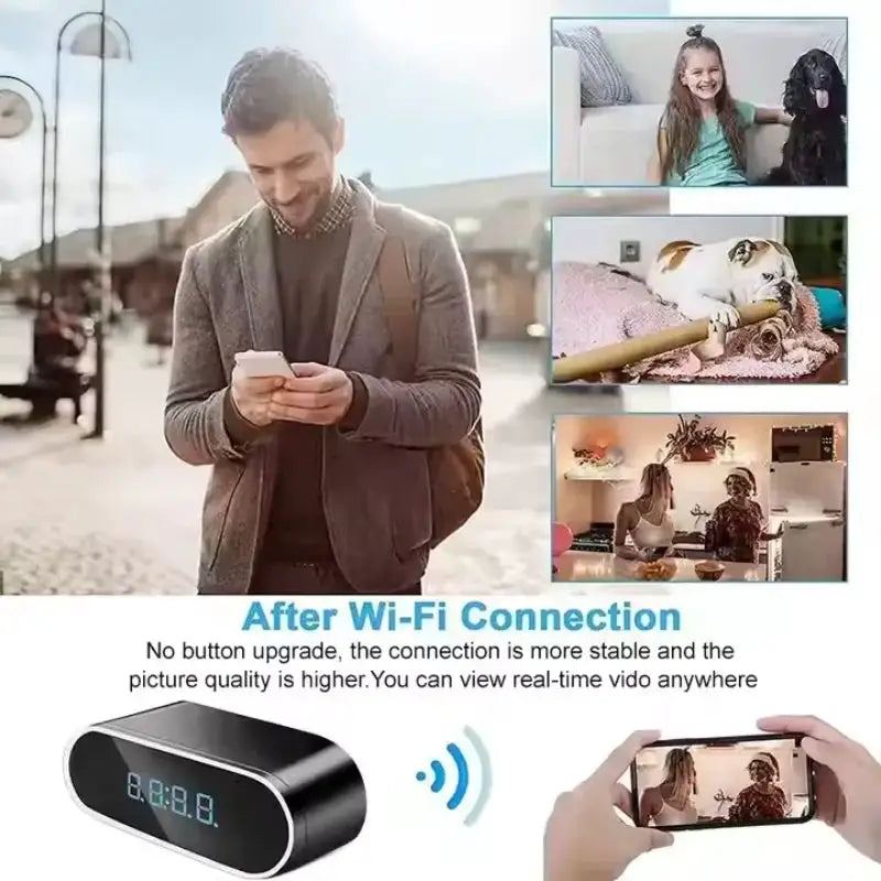 HD 1080P Alarm Clock Mini Camera Remote Wireless Wifi Control IR Night Vision View DVR Camcorder Home Indoor Monitor Video