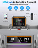 3.5HP Walking Pad Treadmill Adjustable Incline 4 Levels Bluetooth