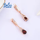 Sterling Silver Garnet Gemstone Earrings 925 Red Elegant Fine Jewelry Gift