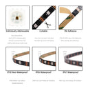 Programmable RGB LED Strip Lights 5M 144 LEDs Per Meter WS2812B 5050 Color Flow