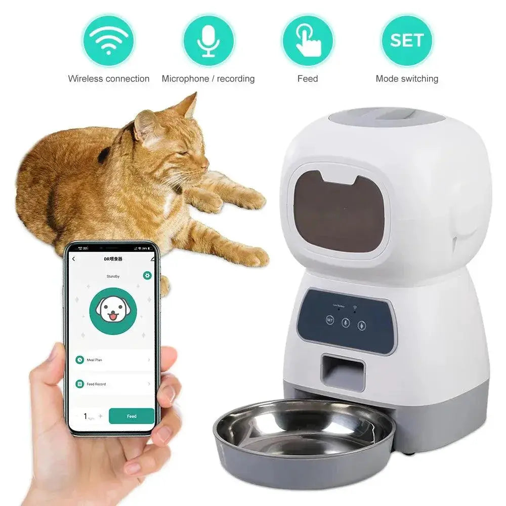 Automatic Pet Feeder Smart Food Dispenser Stainless Bowl