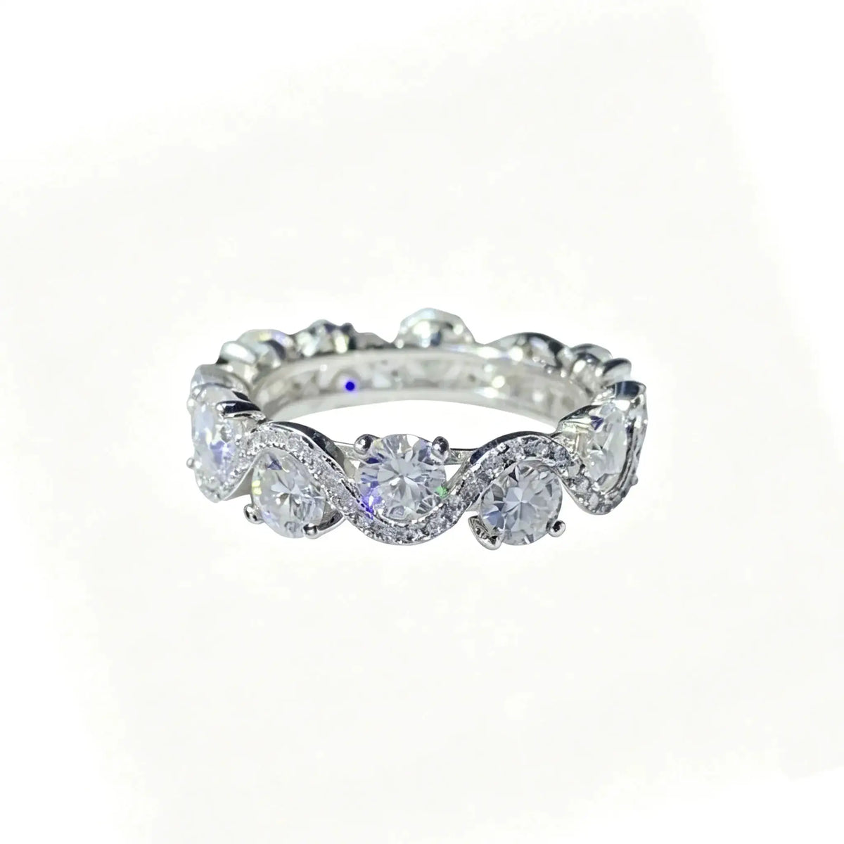 Sterling Silver Moissanite Wavy Ring — product image 7