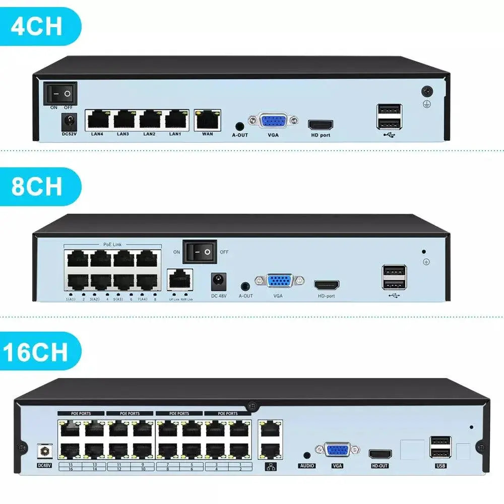 8MP POE NVR Smart Security Camera System AI Face Recognition