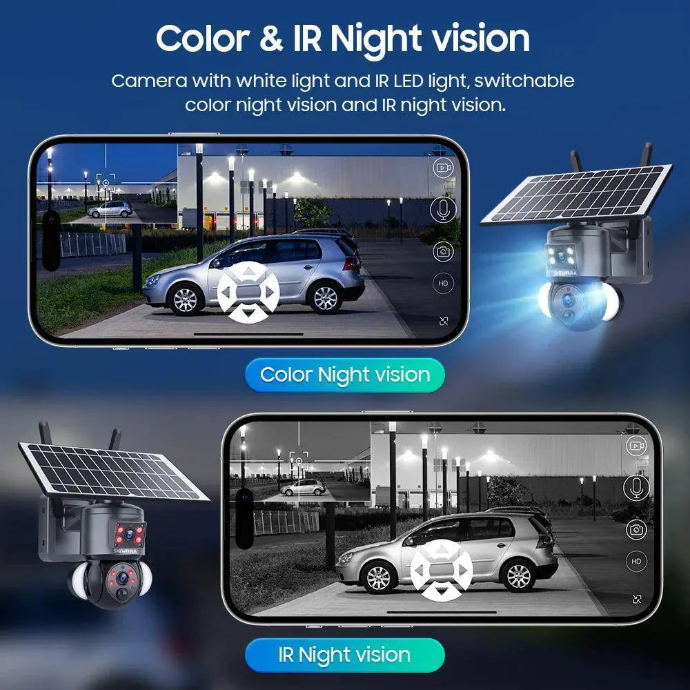 Solar Powered Outdoor Security Cam AI Tracking Night Vision