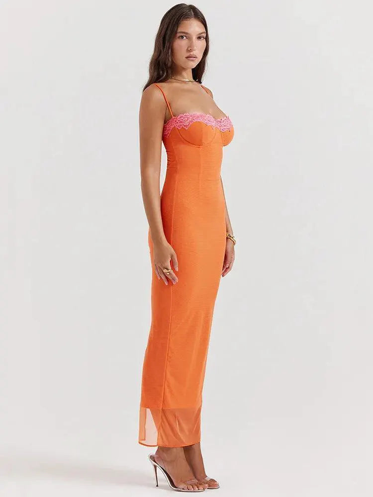 Lace Maxi Dress Elegant Sheath Silhouette For Events