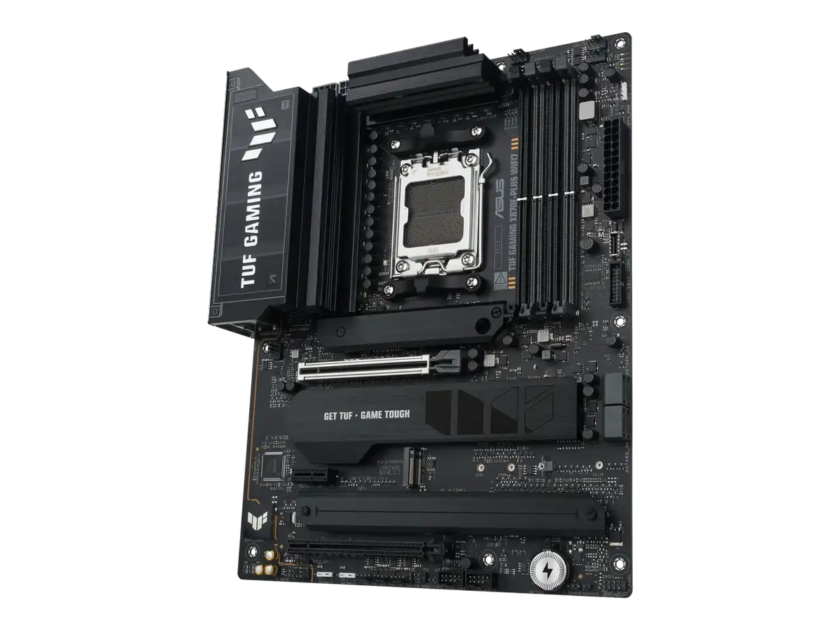 ASUS TUF GAMING X870E-PLUS WIFI7 AMD X870E ATX Motherboard with 16+2+1 80A Power Stages, DDR5 Support with AEMP, PCIe 5.0 x16 with PCIe Slot Q-Release Slim, Four M.2 Slots, WiFi 7 with ASUS Q-Antenna