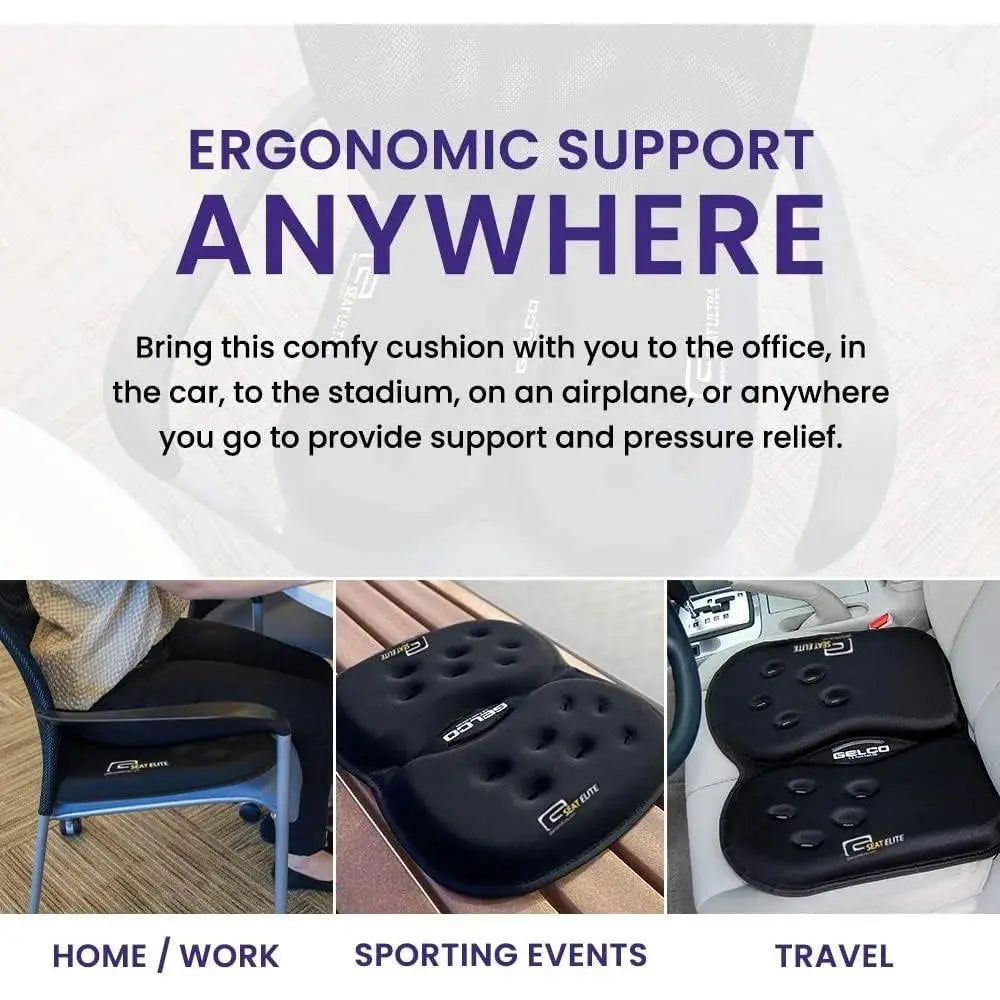 Premium Gel Foam Seat Cushion For Car Office Airplane Travel