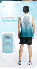 Fitness Clothes Men's Ice Silk Quick-Dry Vest Set T-Shirt