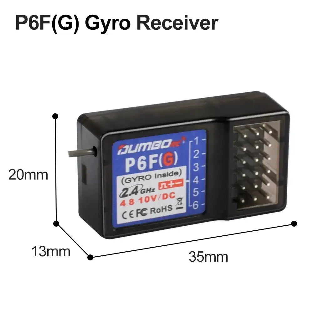 DUMBORC 2.4GHz Receiver P6F P6F(G) P6DC P6DC(G) P4FM(G) P4FM P6FP P10F P10F(G) Receiver with Gyro/without Gyro For RC Car Boat
