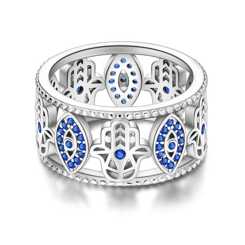 Mula Sterling Silver Ring Blue
