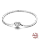 Sterling Silver Snake Chain Heart-shaped