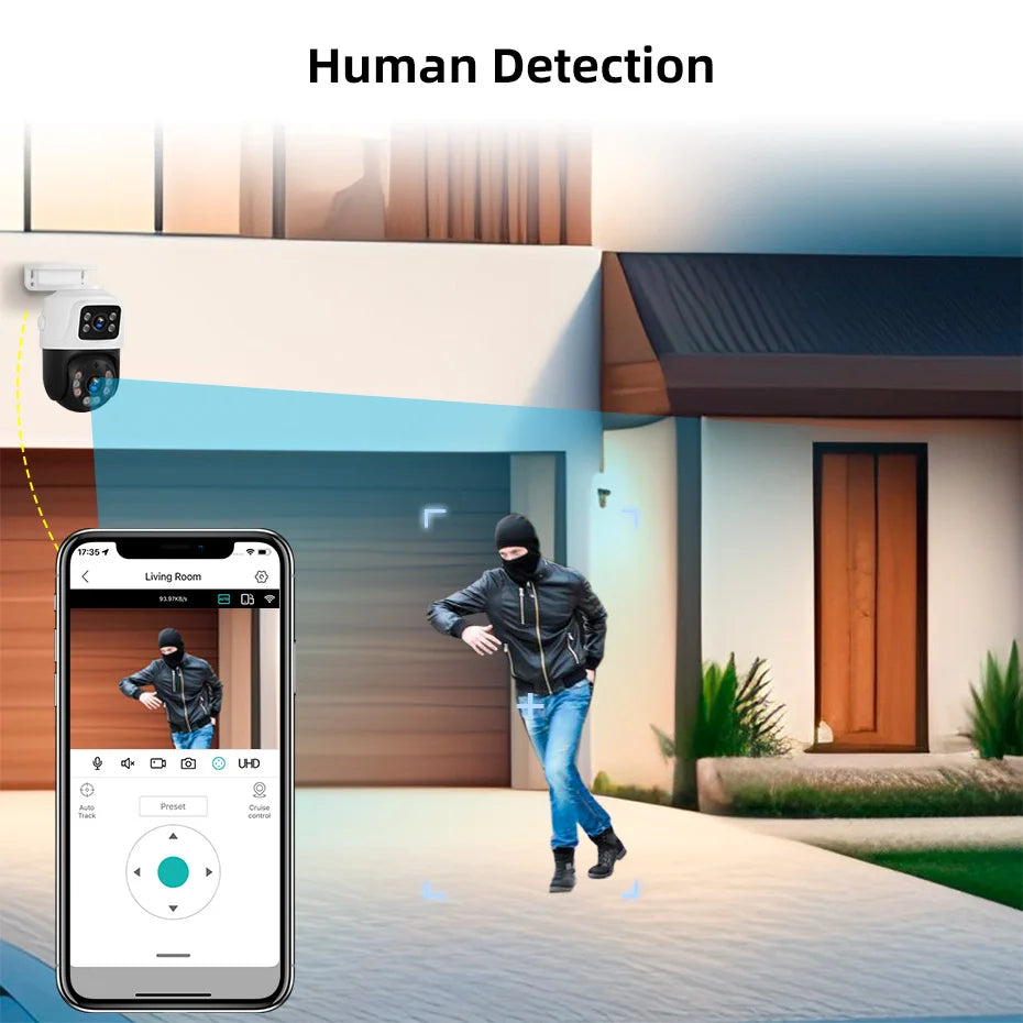 KERUI Surveillance System Dual Lens PTZ Two Way Audio POE — product view 4
