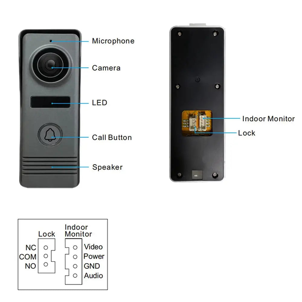 M73T 7inch Monitor Video Intercom System Visual Doorphone Camera Video Doorbell Door Phone Kits for Home IP Villa Apartment
