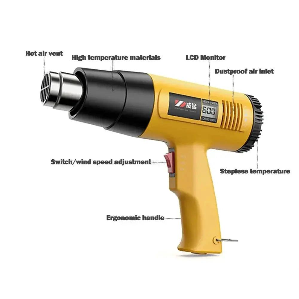 LCD Temperature Adjustable Compact Hot Air Gun 110V