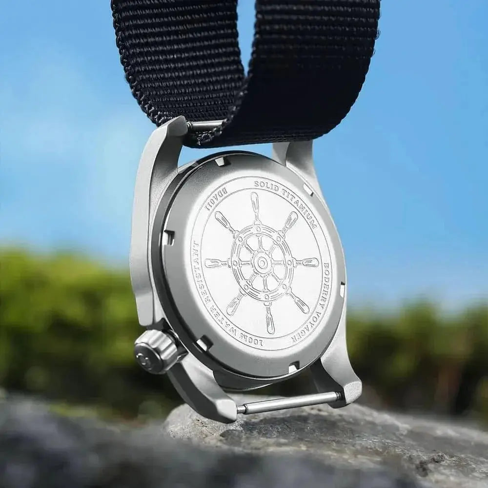 Titanium Dive Watch Sapphire Crystal Nautical Engraved