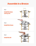 SucceBuy Pack Chafing Dish Buffet Set Stainless Steel Chafer Full