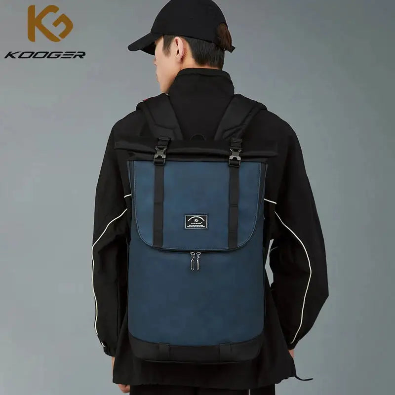 Laptop Backpack Women Men Roll Top Waterproof Travel Hiking Rucksack Lightweight Casual Daypack Stylish School Bag
