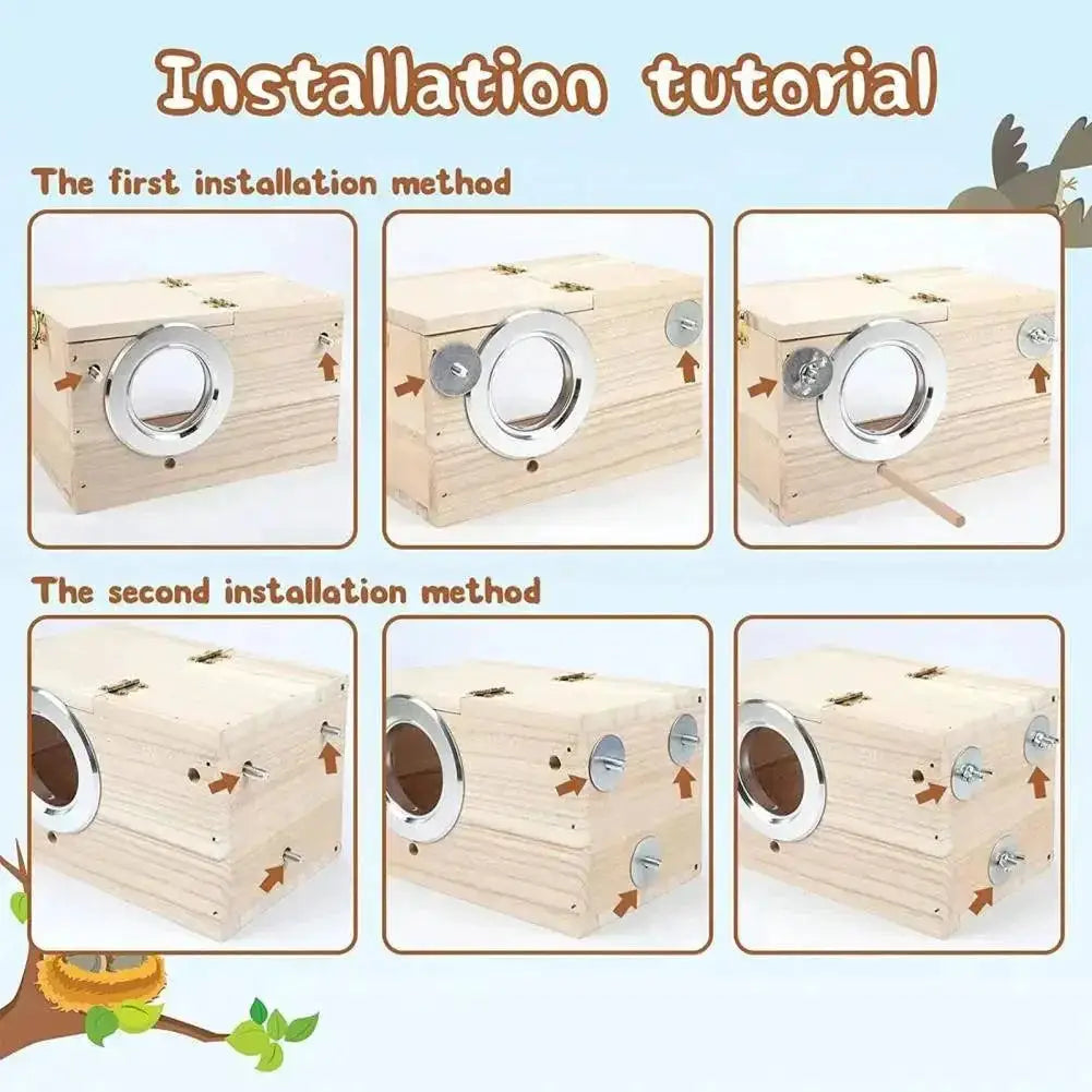 Transparent Acrylic Bird House Ultimate Visibility Safe