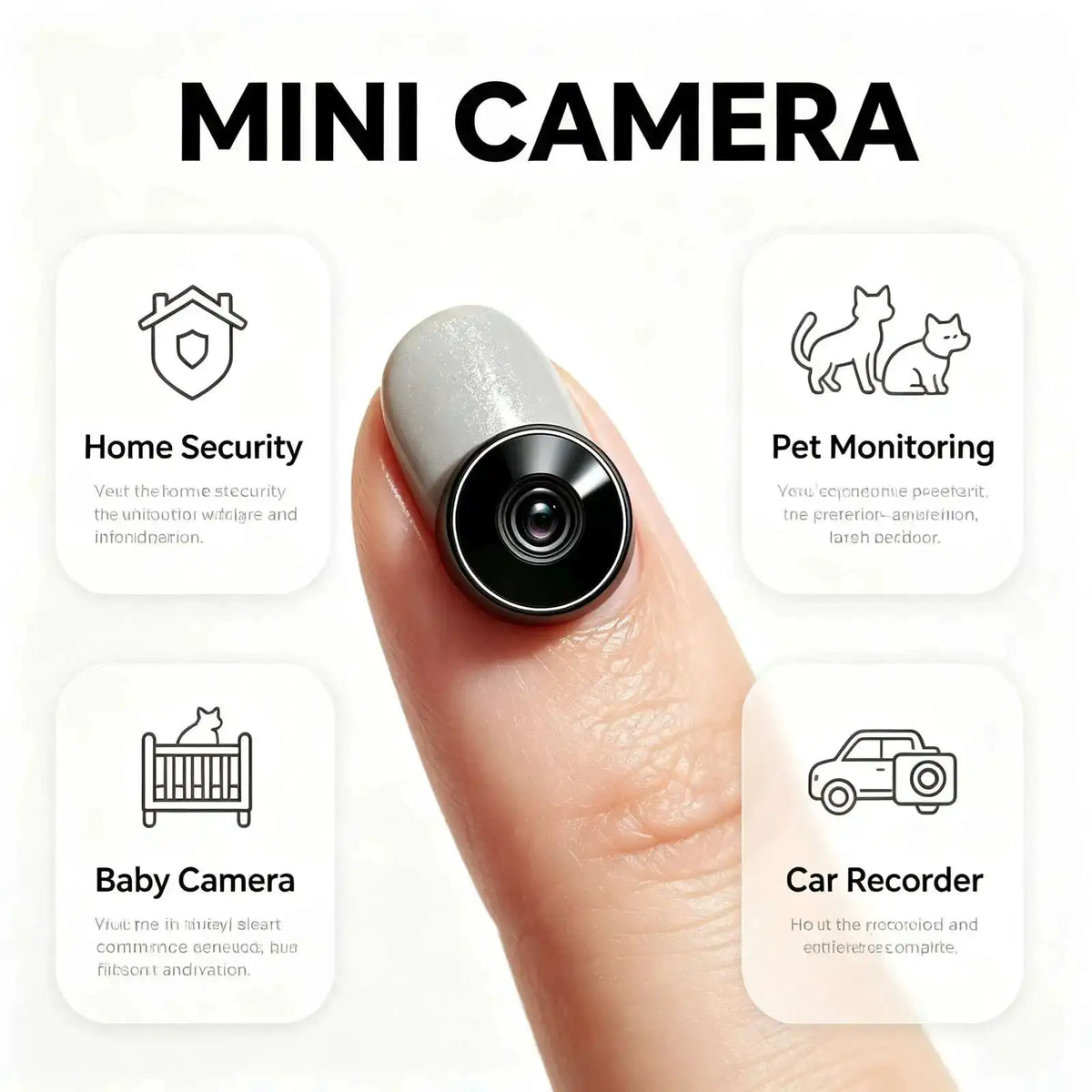 Mini WiFi Security Camera, Ultra HD tiny surveillance E12 4K — product view 1