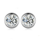 Round Moissanite Stud Earrings in Sterling Silver