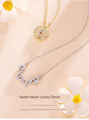 Four-Leaf Clover Foldable Sterling Silver Clavicle Chain