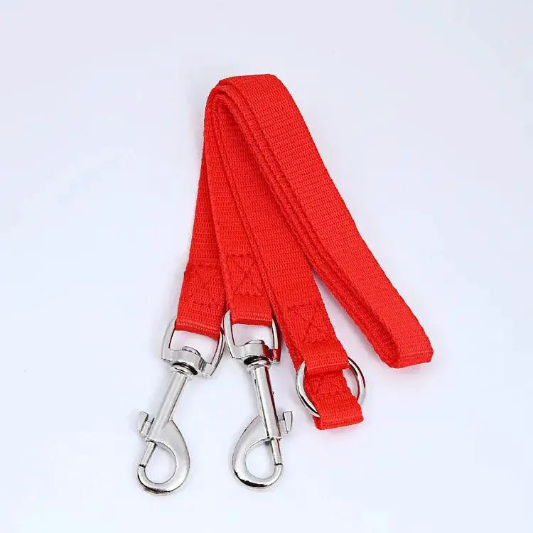 Double Dog Leash Coupler Nylon Lead For Walking Two Dogs