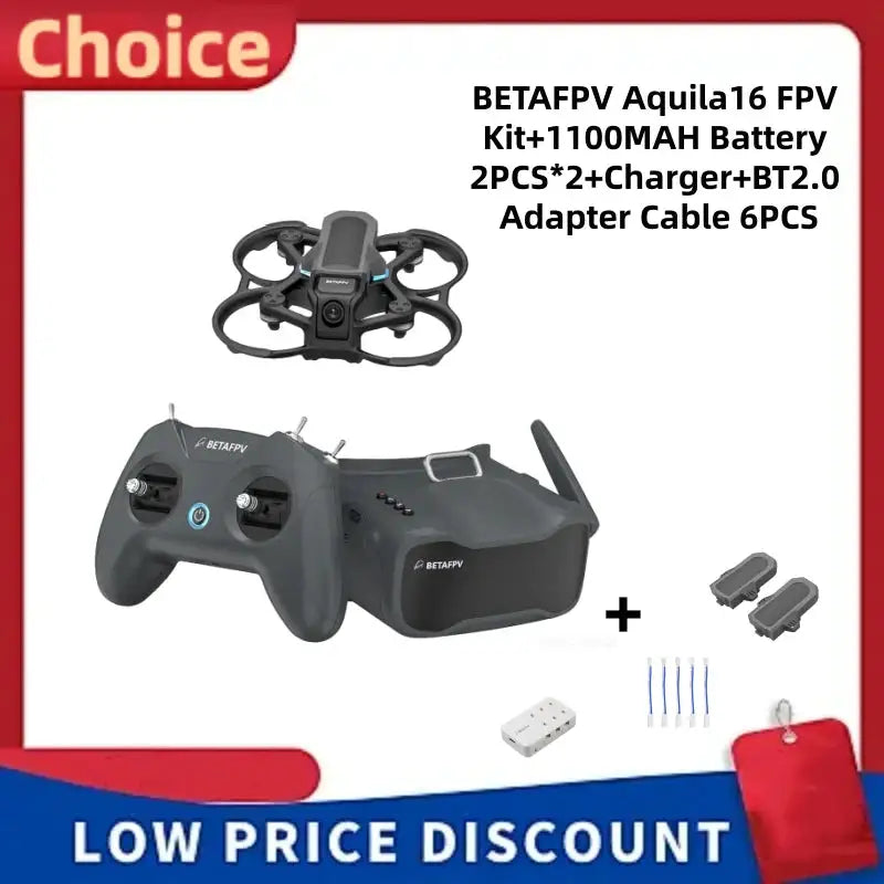 BETAFPV Aquila16 FPV Kit Set+1100mAh Battery 2PCS * 2+6 Port Charger+BT2.0 Male Female Adapter Cable 6PCS FPV Drone Mini Drone Fpv