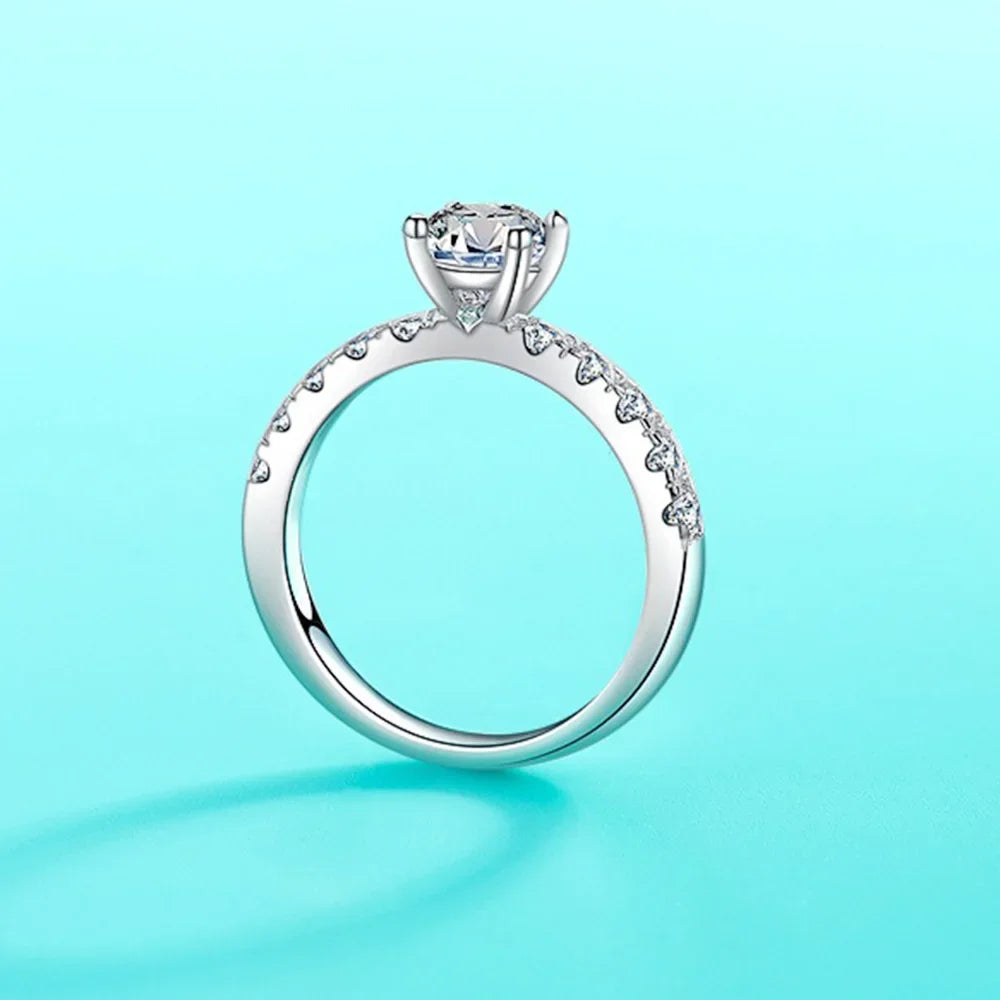Moissanite Ring in Sterling Silver CB0803 — product view 4