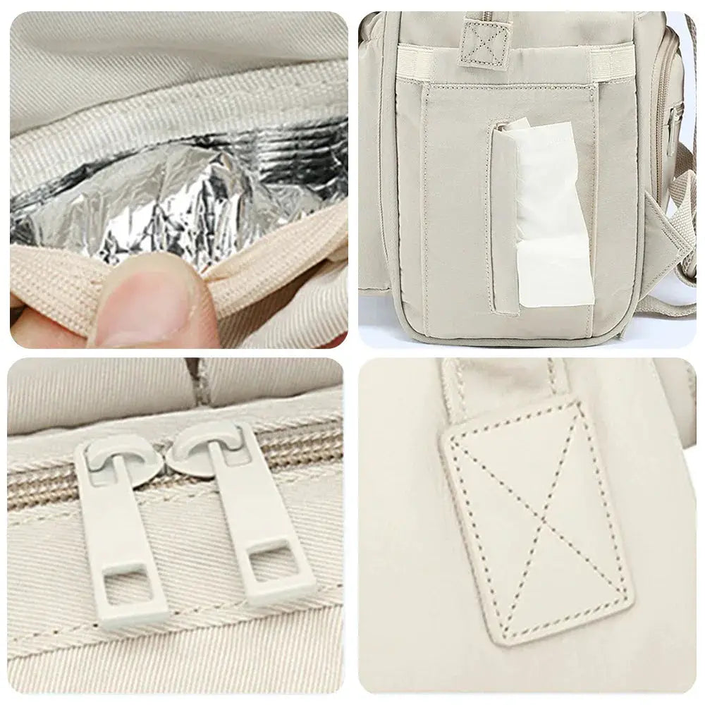 Waterproof Gray Baby Nappy Bag Mummy Backpack 2 Layer