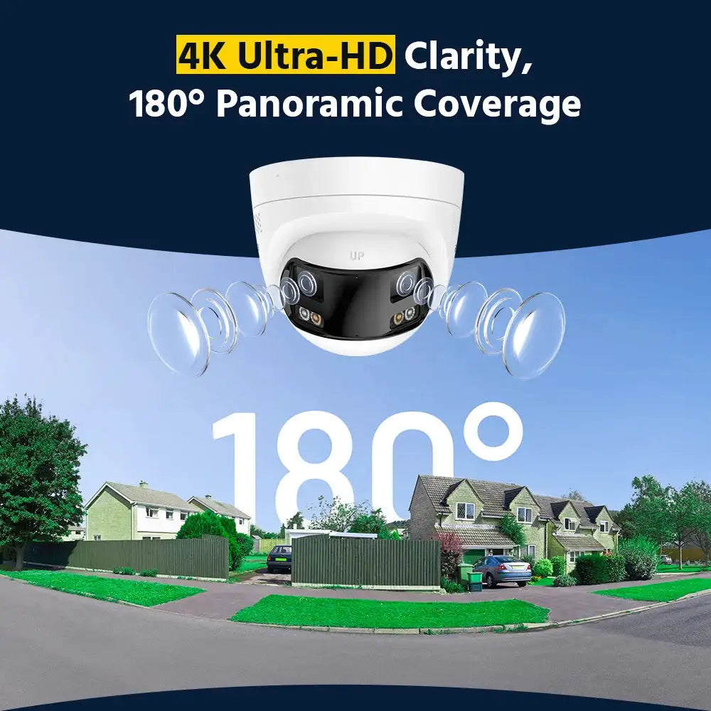 ANNKE 4K Outdoor Video Security Camera System 180° Dual Lens Security IP PoE Camera Smart Human Vehicle Detection 8MP POE Cam