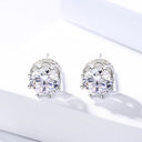 Moissanite Stud Earrings In Earplugs