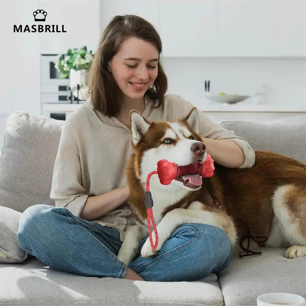 Masbrill Interactive Rubber Dog Toy for Dental Health Chew