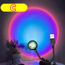 USB Sunset Lamp LED Rainbow Neon Night Light Projector