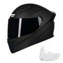 Crown Racing F-700 Full Face Motorcycle Helmet for Adults, DOT FMVSS 218 Certified Street Bike Helmet with Tinted Shield, Clear Replacement Visor and Removable Liner,Size M-XL