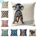Dachshund Dog Painting Cotton Linen Pillow Covers Whimsical Home Decor