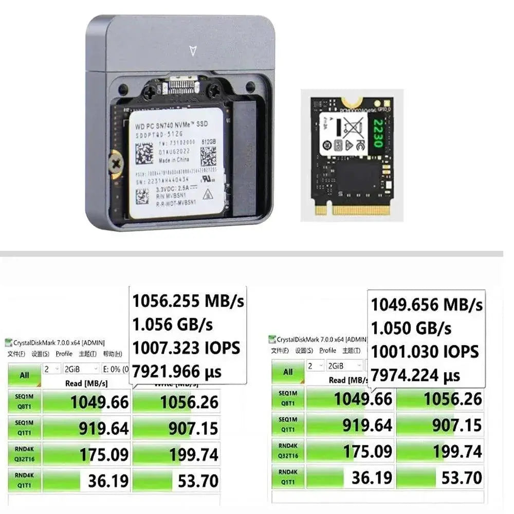 M.2 NVMe SSD Enclosure USB C Adapter High Speed 10Gbps