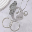 Ladies Alloy Watch - Elegant Quartz Crystal Band