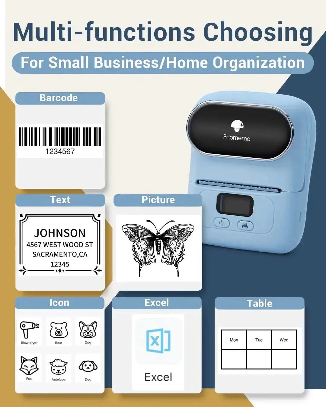 Phomemo M110 Thermal Label Printer Wireless Barcode Maker