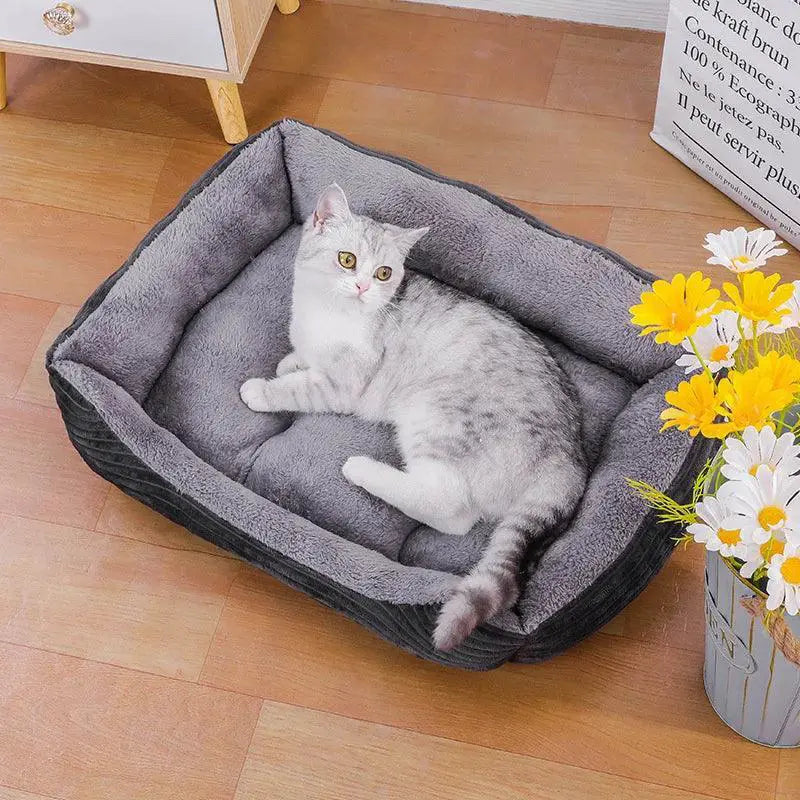 Soft Square Plush Pet Bed for Ultimate Comfort and Cozy Rest
