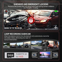 BCUOZ Dashcam with Super Night Vision - Front Rear Left