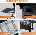 BTU Propane Gas Grill – sq.in Flat Top, Weather-Resistant Hood
